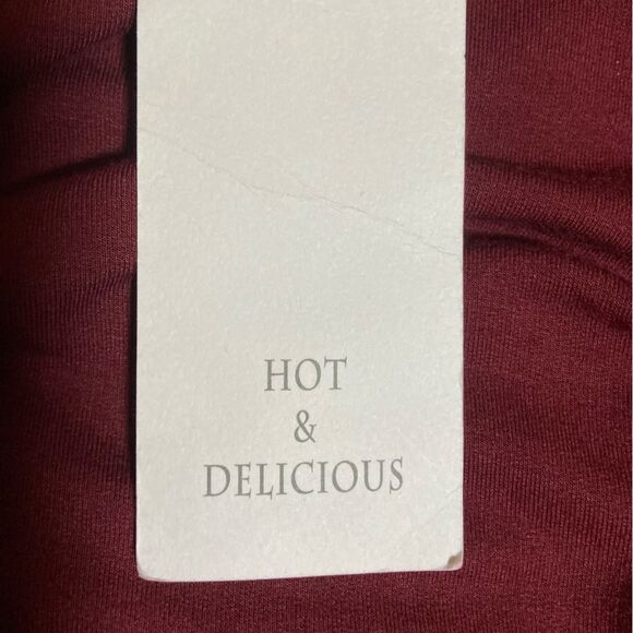 Hot & Delicious women’s wine colored fringed cowl neck top. - Picture 2 of 7